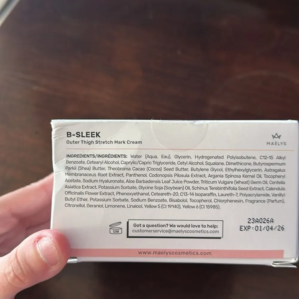 NIB Maelys B-SLEEK Outer Thigh Stretch Mark Cream